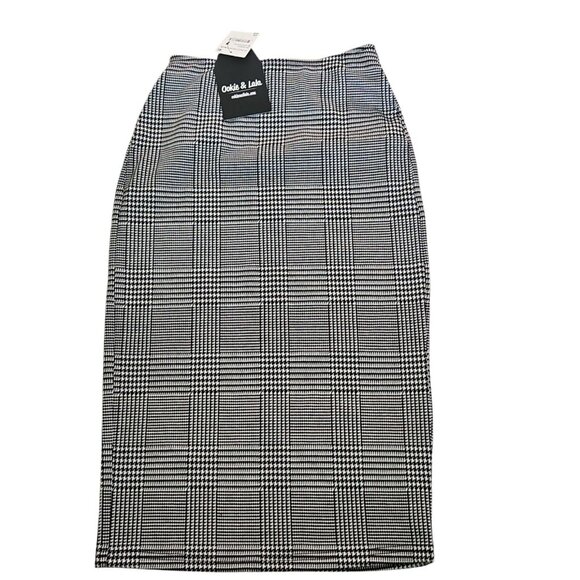 Ookie & Lala Nordstrom Women XS Plaid Pencil Skirt Elastic Waist Pull On  NEW - Picture 1 of 2